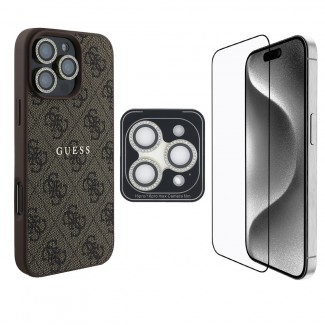 Apple iPhone 16 Pro Guess Orjinal Lisanslı Kılıf + Ekran Koruyucu + Lens Koruyucu 3in1 Aksesuar Seti Apple iPhone 16 Pro Guess Orjinal Lisanslı Kılıf + Ekran Koruyucu + Lens Koruyucu 3in1 Aksesuar Seti
