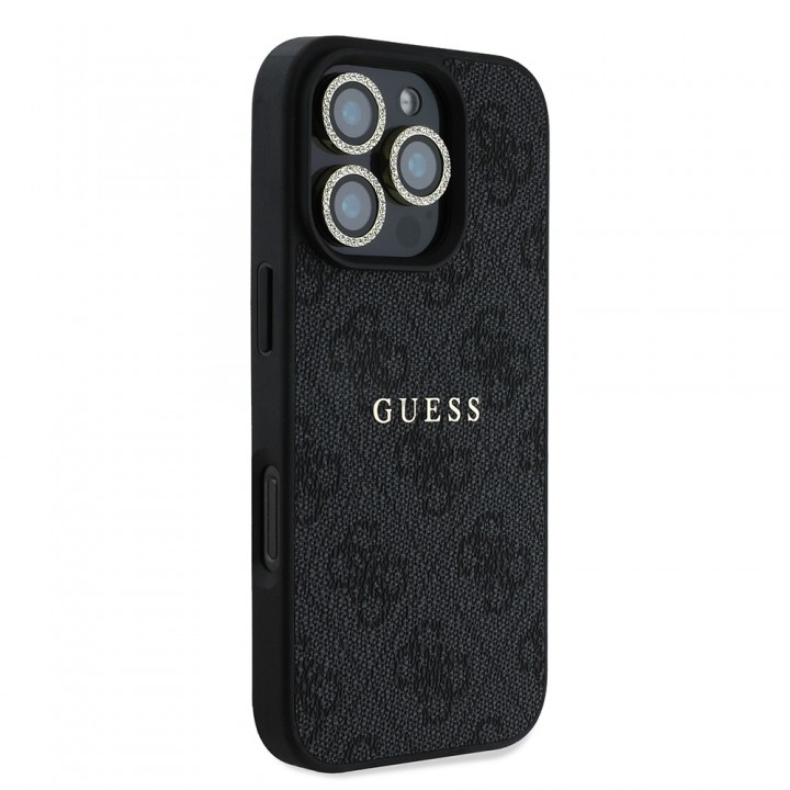 Apple iPhone 16 Pro Guess Orjinal Lisanslı Kılıf + Ekran Koruyucu + Lens Koruyucu 3in1 Aksesuar Seti