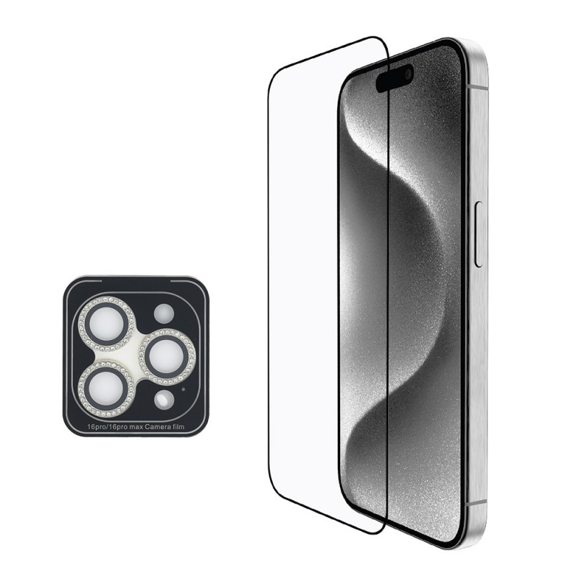 Bal-z Apple iPhone 16 Pro Guess Orjinal Lisanslı Kılıf + Ekran Koruyucu + Lens Koruyucu 3in1 Aksesuar Seti