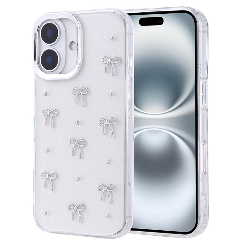 Bal-z Apple iPhone 16 Pro Kılıf Airbag Tasarımlı Simli Şeffaf Zore Kutup Kapak