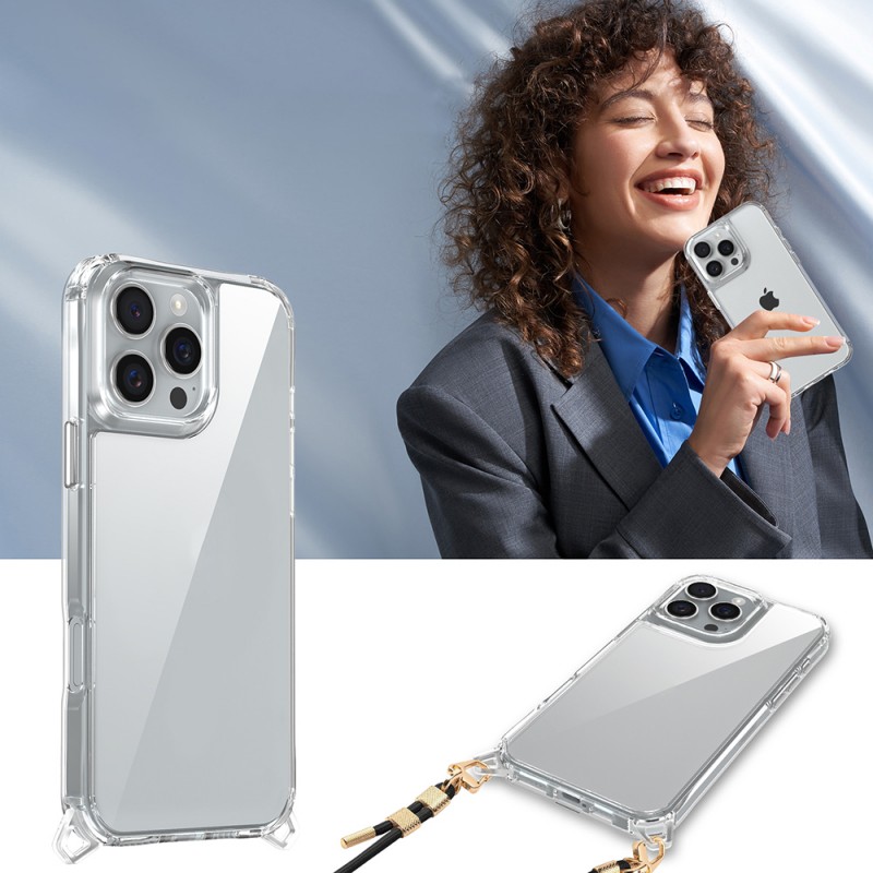 Bal-z Apple iPhone 16 Pro Kılıf Airbagli Takılabilir Askı Aparatlı Zore Snap Silikon Kapak