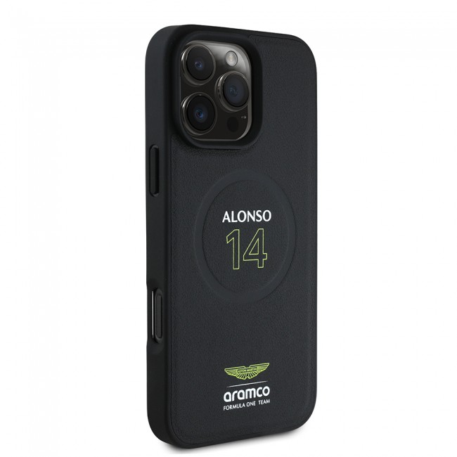 Apple iPhone 16 Pro Kılıf Aston Martin Orjinal Lisanslı M-safe Şarj Özellikli PU Deri Alonso 14 Baskılı Kapak Apple iPhone 16 Pro Kılıf Aston Martin Orjinal Lisanslı M-safe Şarj Özellikli PU Deri Alonso 14 Baskılı Kapak