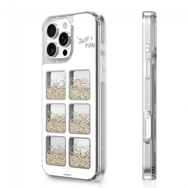 Apple iPhone 16 Pro Kılıf Aynalı ve Boncuklu Tasarım Youngkit Spirit Serisi Kapak Apple iPhone 16 Pro Kılıf Aynalı ve Boncuklu Tasarım Youngkit Spirit Serisi Kapak