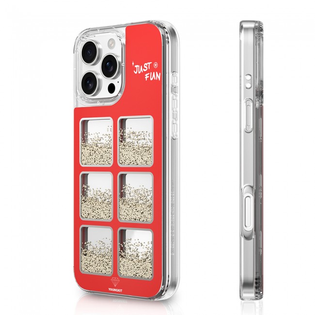 Apple iPhone 16 Pro Kılıf Aynalı ve Boncuklu Tasarım Youngkit Spirit Serisi Kapak Apple iPhone 16 Pro Kılıf Aynalı ve Boncuklu Tasarım Youngkit Spirit Serisi Kapak