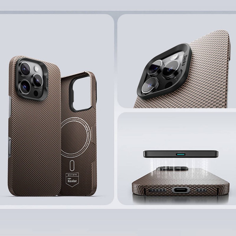 Bal-z Apple iPhone 16 Pro Kılıf M-safe Şarj Özellikli Benks ArmorTint Serisi ArmorAir Kevlar Kapak