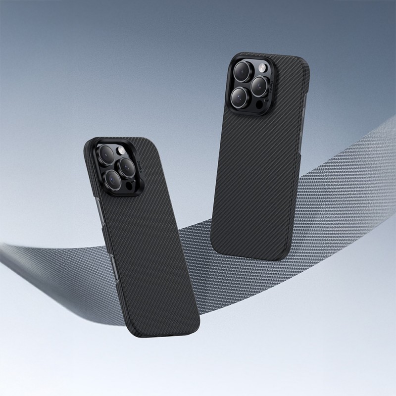 Bal-z Apple iPhone 16 Pro Kılıf Benks M-safe Şarj Özellikli Metal Kamera Çerçeveli Magnetik ArmorAir 600D Kevlar Fiber Kapak