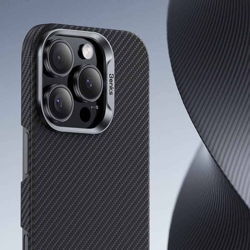 Bal-z Apple iPhone 16 Pro Kılıf Benks M-safe Şarj Özellikli Magnetik ArmorAir 600D Kevlar Fiber Kapak