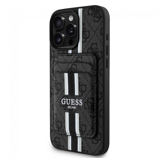 Apple iPhone 16 Pro Kılıf Guess Orjinal Lisanslı Magsafe Şarj Özellikli 4G Desenli Çizgili Kartlıklı Kapak Apple iPhone 16 Pro Kılıf Guess Orjinal Lisanslı Magsafe Şarj Özellikli 4G Desenli Çizgili Kartlıklı Kapak