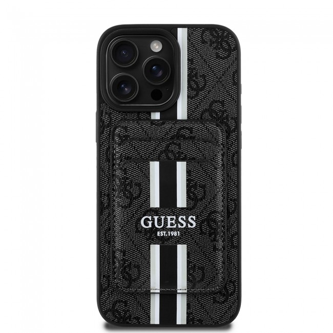 Apple iPhone 16 Pro Kılıf Guess Orjinal Lisanslı Magsafe Şarj Özellikli 4G Desenli Çizgili Kartlıklı Kapak Apple iPhone 16 Pro Kılıf Guess Orjinal Lisanslı Magsafe Şarj Özellikli 4G Desenli Çizgili Kartlıklı Kapak