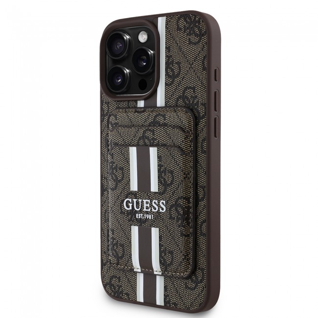 Apple iPhone 16 Pro Kılıf Guess Orjinal Lisanslı Magsafe Şarj Özellikli 4G Desenli Çizgili Kartlıklı Kapak Apple iPhone 16 Pro Kılıf Guess Orjinal Lisanslı Magsafe Şarj Özellikli 4G Desenli Çizgili Kartlıklı Kapak