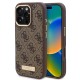 Apple iPhone 16 Pro Kılıf Guess Orjinal Lisanslı Magsafe Şarj Özellikli 4G Desenli PU Metal Plaka Klasik Logolu Kapak Apple iPhone 16 Pro Kılıf Guess Orjinal Lisanslı Magsafe Şarj Özellikli 4G Desenli PU Metal Plaka Klasik Logolu Kapak