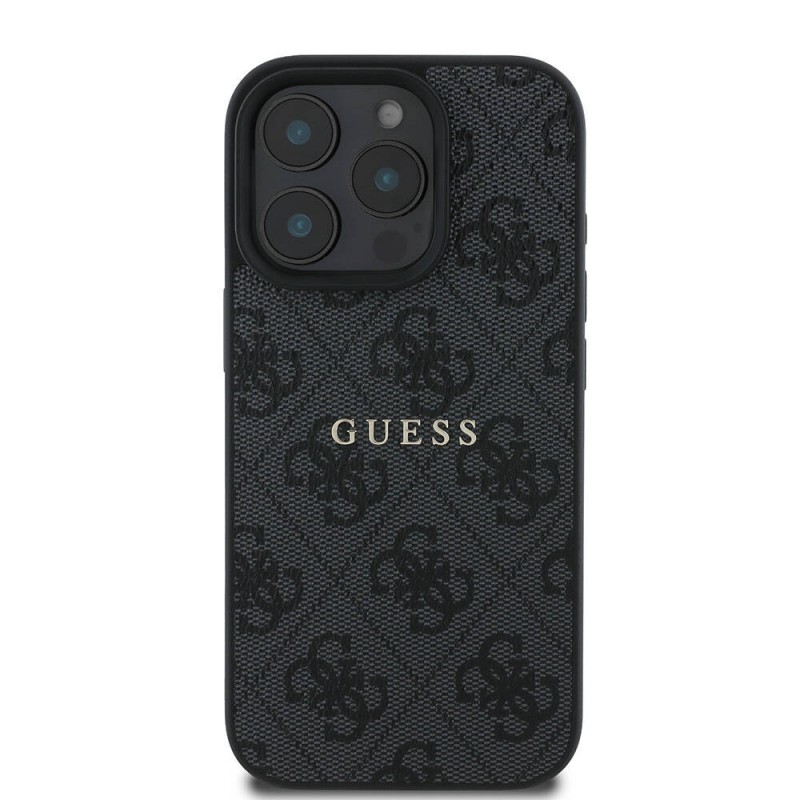 Bal-z Apple iPhone 16 Pro Kılıf Guess Orjinal Lisanslı M-safe Şarj Özellikli 4G Desenli Yazı Logolu Kapak