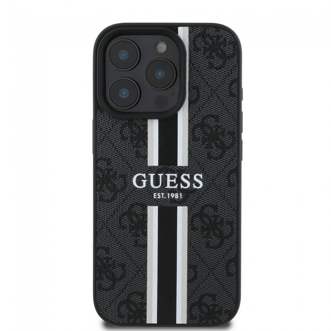 Apple iPhone 16 Pro Kılıf Guess Orjinal Lisanslı Magsafe Şarj Özellikli 4G Şerit Tasarımlı Printed Kapak Apple iPhone 16 Pro Kılıf Guess Orjinal Lisanslı Magsafe Şarj Özellikli 4G Şerit Tasarımlı Printed Kapak