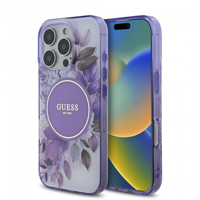 Apple iPhone 16 Pro Kılıf Guess Orjinal Lisanslı Magsafe Şarj Özellikli Flower Tonal Circle Kapak Apple iPhone 16 Pro Kılıf Guess Orjinal Lisanslı Magsafe Şarj Özellikli Flower Tonal Circle Kapak