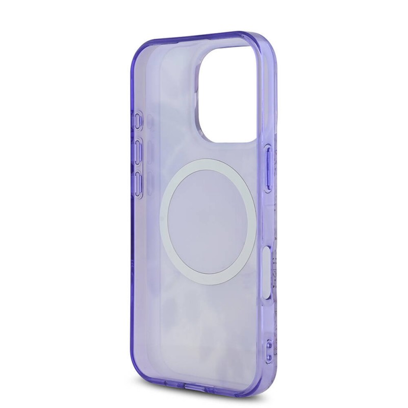 Bal-z Apple iPhone 16 Pro Kılıf Guess Orjinal Lisanslı M-safe Şarj Özellikli Flower Tonal Circle Kapak