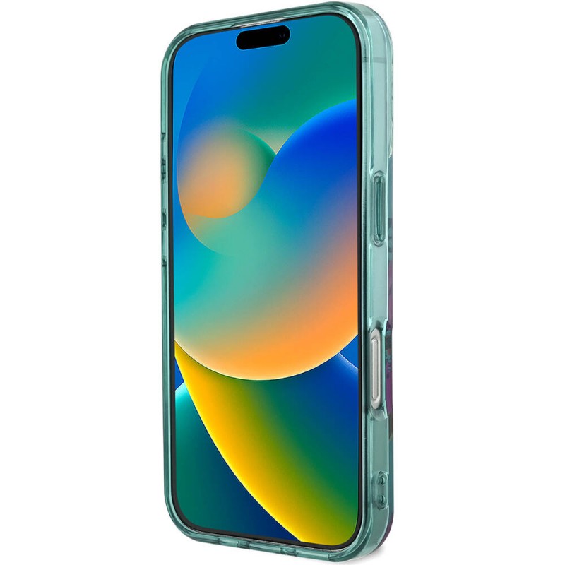 Bal-z Apple iPhone 16 Pro Kılıf Guess Orjinal Lisanslı M-safe Şarj Özellikli Flower Tone On Tone Ring Kapak