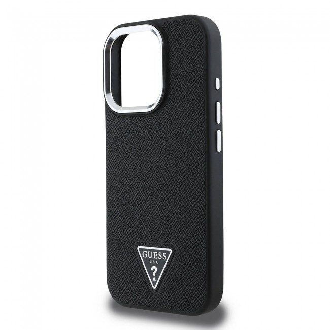 Apple iPhone 16 Pro Kılıf Guess Orjinal Lisanslı Magsafe Şarj Özellikli Grained Triangle Kapak Apple iPhone 16 Pro Kılıf Guess Orjinal Lisanslı Magsafe Şarj Özellikli Grained Triangle Kapak