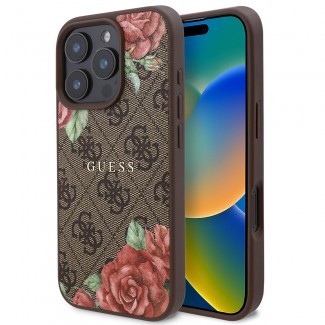 Apple iPhone 16 Pro Kılıf Guess Orjinal Lisanslı M-safe Şarj Özellikli Gül Baskılı 4G Desenli Yazı Logolu Kapak Apple iPhone 16 Pro Kılıf Guess Orjinal Lisanslı M-safe Şarj Özellikli Gül Baskılı 4G Desenli Yazı Logolu Kapak