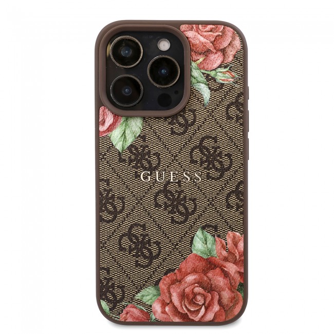 Apple iPhone 16 Pro Kılıf Guess Orjinal Lisanslı Magsafe Şarj Özellikli Gül Baskılı 4G Desenli Yazı Logolu Kapak Apple iPhone 16 Pro Kılıf Guess Orjinal Lisanslı Magsafe Şarj Özellikli Gül Baskılı 4G Desenli Yazı Logolu Kapak
