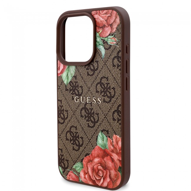 Apple iPhone 16 Pro Kılıf Guess Orjinal Lisanslı Magsafe Şarj Özellikli Gül Baskılı 4G Desenli Yazı Logolu Kapak Apple iPhone 16 Pro Kılıf Guess Orjinal Lisanslı Magsafe Şarj Özellikli Gül Baskılı 4G Desenli Yazı Logolu Kapak