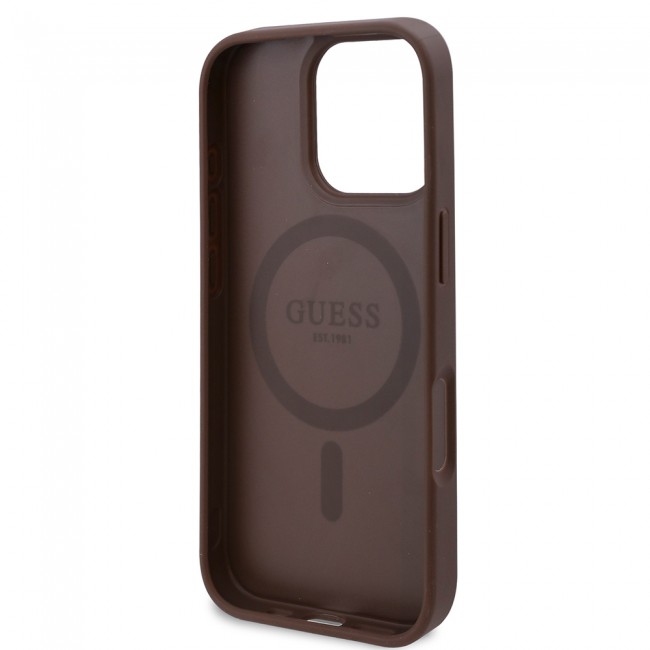 Apple iPhone 16 Pro Kılıf Guess Orjinal Lisanslı Magsafe Şarj Özellikli Gül Baskılı 4G Desenli Yazı Logolu Kapak Apple iPhone 16 Pro Kılıf Guess Orjinal Lisanslı Magsafe Şarj Özellikli Gül Baskılı 4G Desenli Yazı Logolu Kapak