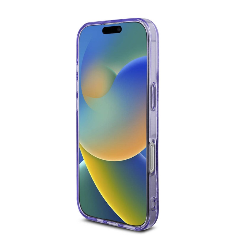 Bal-z Apple iPhone 16 Pro Kılıf Guess Orjinal Lisanslı M-safe Şarj Özellikli IML Baskılı Çiçek İnci Bileklikli Kapak