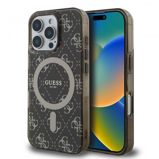 Apple iPhone 16 Pro Kılıf Guess Orjinal Lisanslı M-safe Şarj Özellikli IML Baskılı Klasik Logolu 4G Desenli Kapak Apple iPhone 16 Pro Kılıf Guess Orjinal Lisanslı M-safe Şarj Özellikli IML Baskılı Klasik Logolu 4G Desenli Kapak