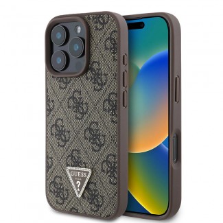 Apple iPhone 16 Pro Kılıf Guess Orjinal Lisanslı M-safe Şarj Özellikli PU Deri 4G Desenli Taşlı Üçgen Logolu Kapak Apple iPhone 16 Pro Kılıf Guess Orjinal Lisanslı M-safe Şarj Özellikli PU Deri 4G Desenli Taşlı Üçgen Logolu Kapak