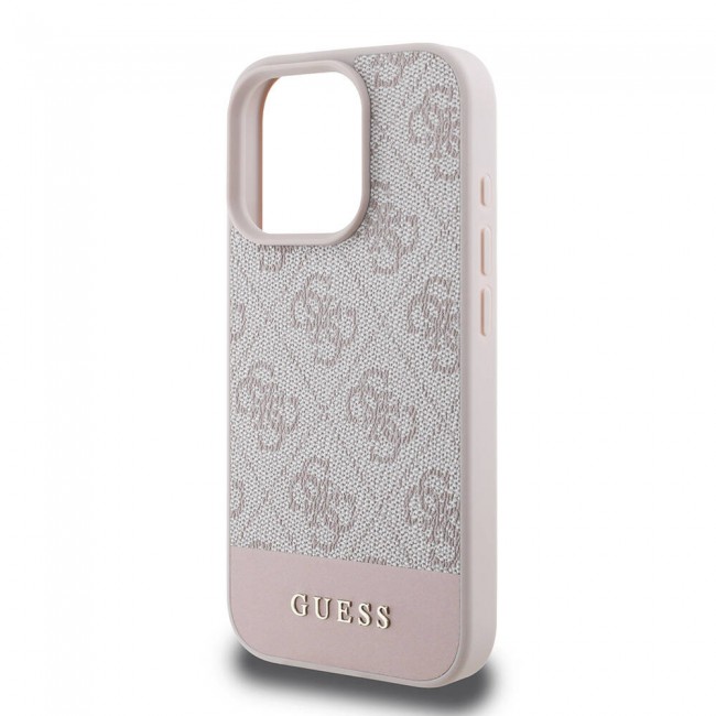 Apple iPhone 16 Pro Kılıf Guess Orjinal Lisanslı Magsafe Şarj Özellikli PU Deri Şerit Logo Dizaynlı Kapak Apple iPhone 16 Pro Kılıf Guess Orjinal Lisanslı Magsafe Şarj Özellikli PU Deri Şerit Logo Dizaynlı Kapak
