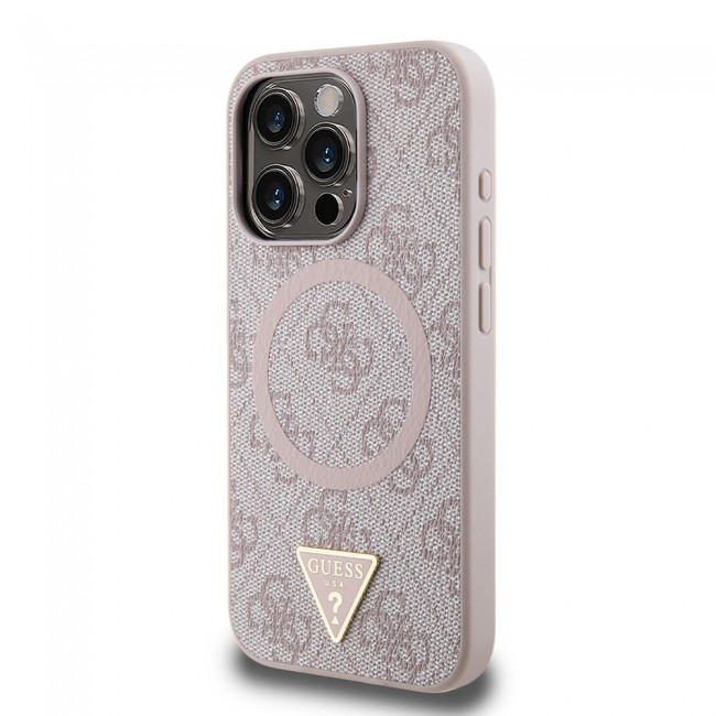 Apple iPhone 16 Pro Kılıf Guess Orjinal Lisanslı Magsafe Şarj Özellikli PU Üçgen Logo 4G Desenli Kapak Apple iPhone 16 Pro Kılıf Guess Orjinal Lisanslı Magsafe Şarj Özellikli PU Üçgen Logo 4G Desenli Kapak