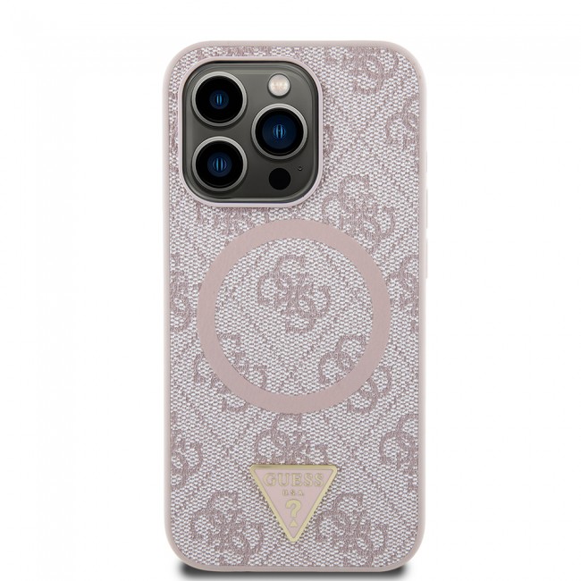 Apple iPhone 16 Pro Kılıf Guess Orjinal Lisanslı Magsafe Şarj Özellikli PU Üçgen Logo 4G Desenli Kapak Apple iPhone 16 Pro Kılıf Guess Orjinal Lisanslı Magsafe Şarj Özellikli PU Üçgen Logo 4G Desenli Kapak