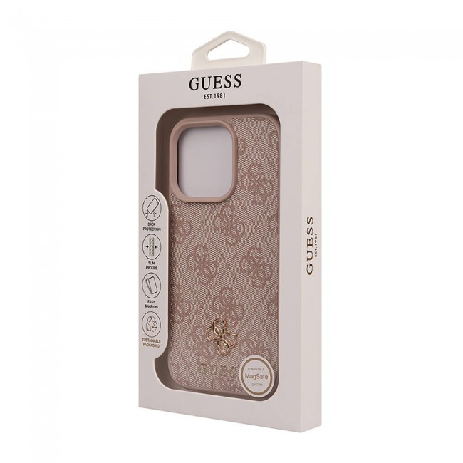Apple iPhone 16 Pro Kılıf Guess Orjinal Lisanslı Magsafe Şarj Özellikli Small 4G Classic Kapak Apple iPhone 16 Pro Kılıf Guess Orjinal Lisanslı Magsafe Şarj Özellikli Small 4G Classic Kapak