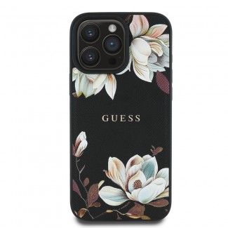 Apple iPhone 16 Pro Kılıf Guess Orjinal Lisanslı M-safe Şarj Özellikli Taneli Çiçek Tasarımlı Metal Yazı Logolu Kapak Apple iPhone 16 Pro Kılıf Guess Orjinal Lisanslı M-safe Şarj Özellikli Taneli Çiçek Tasarımlı Metal Yazı Logolu Kapak