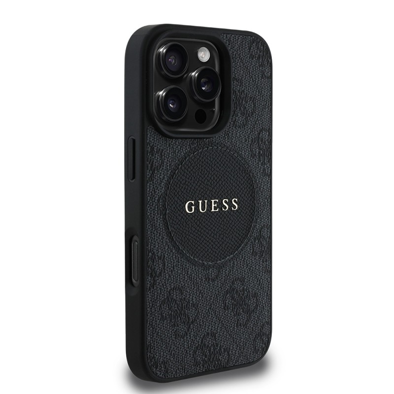 Bal-z Apple iPhone 16 Pro Kılıf Guess Orjinal Lisanslı M-safe Şarj Özellikli Yazı Logolu Circle Classic Kapak