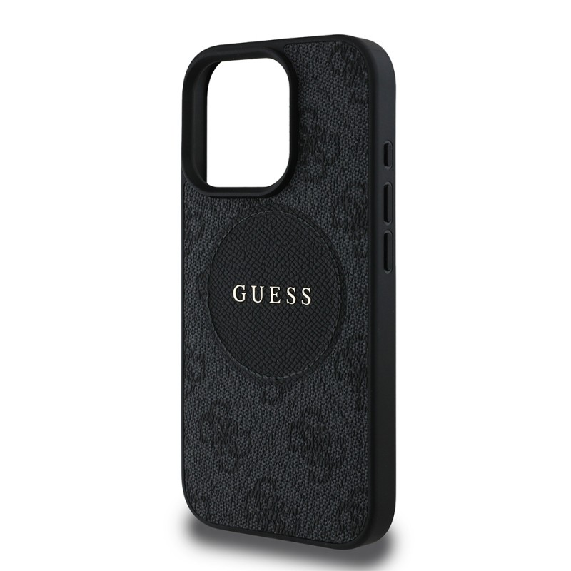 Bal-z Apple iPhone 16 Pro Kılıf Guess Orjinal Lisanslı M-safe Şarj Özellikli Yazı Logolu Circle Classic Kapak