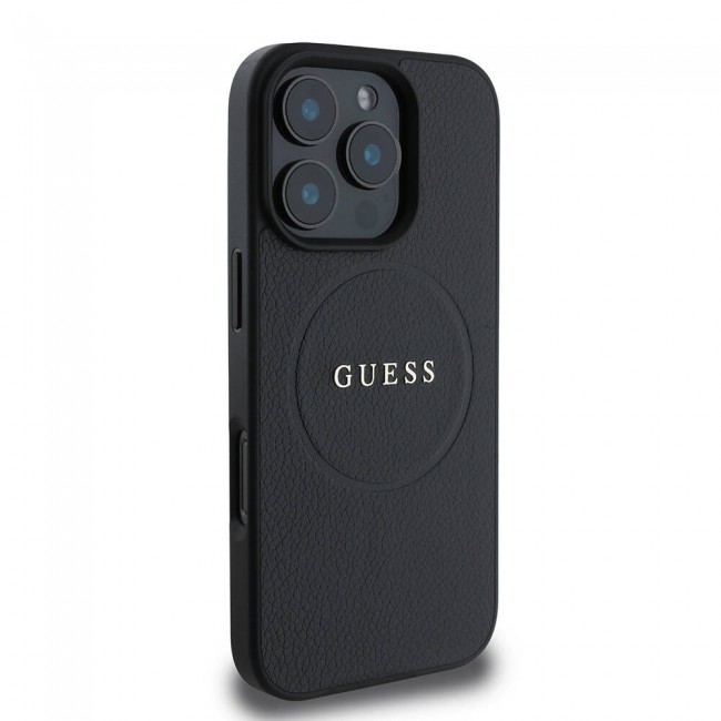 Apple iPhone 16 Pro Kılıf Guess Orjinal Lisanslı Magsafe Şarj Özellikli Yazı Logolu Grained Kapak Apple iPhone 16 Pro Kılıf Guess Orjinal Lisanslı Magsafe Şarj Özellikli Yazı Logolu Grained Kapak