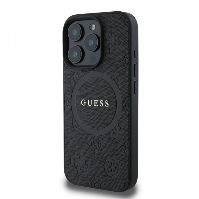 Apple iPhone 16 Pro Kılıf Guess Orjinal Lisanslı Magsafe Şarj Özellikli Yazı Logolu Saffiano Peony Kapak Apple iPhone 16 Pro Kılıf Guess Orjinal Lisanslı Magsafe Şarj Özellikli Yazı Logolu Saffiano Peony Kapak