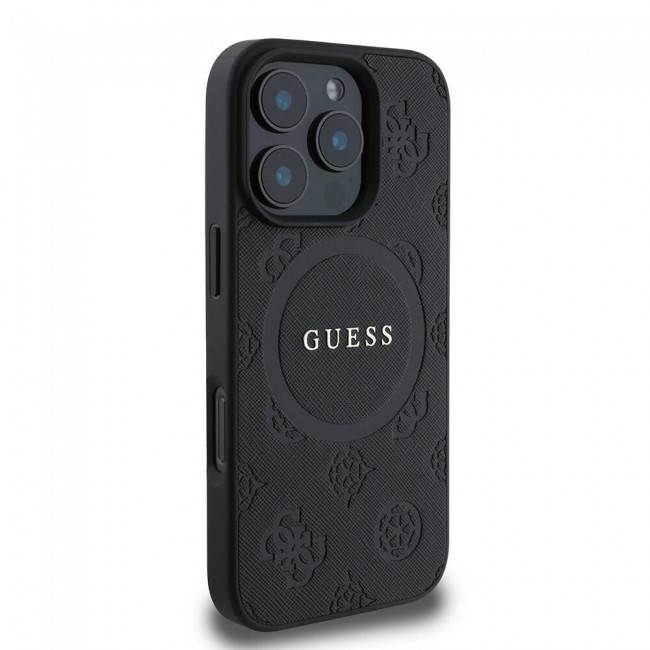 Apple iPhone 16 Pro Kılıf Guess Orjinal Lisanslı Magsafe Şarj Özellikli Yazı Logolu Saffiano Peony Kapak Apple iPhone 16 Pro Kılıf Guess Orjinal Lisanslı Magsafe Şarj Özellikli Yazı Logolu Saffiano Peony Kapak