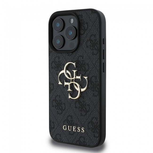 Apple iPhone 16 Pro Kılıf Guess Orjinal Lisanslı PU Deri 4G Desenli Metal Büyük 4G ve Yazı Logolu Kapak Apple iPhone 16 Pro Kılıf Guess Orjinal Lisanslı PU Deri 4G Desenli Metal Büyük 4G ve Yazı Logolu Kapak