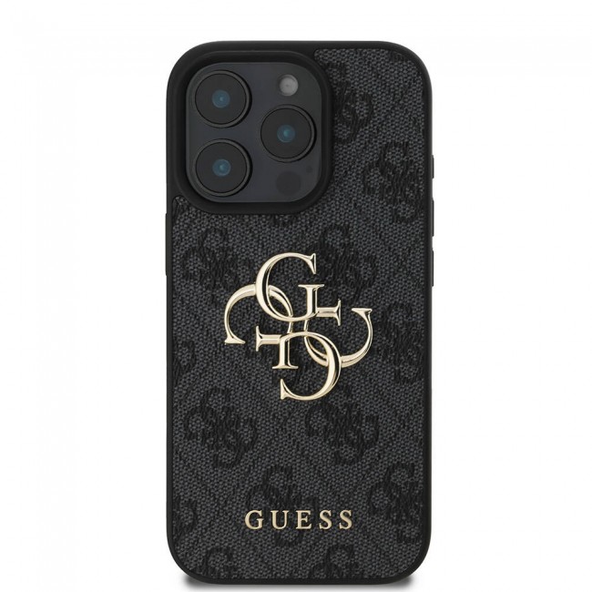 Apple iPhone 16 Pro Kılıf Guess Orjinal Lisanslı PU Deri 4G Desenli Metal Büyük 4G ve Yazı Logolu Kapak Apple iPhone 16 Pro Kılıf Guess Orjinal Lisanslı PU Deri 4G Desenli Metal Büyük 4G ve Yazı Logolu Kapak