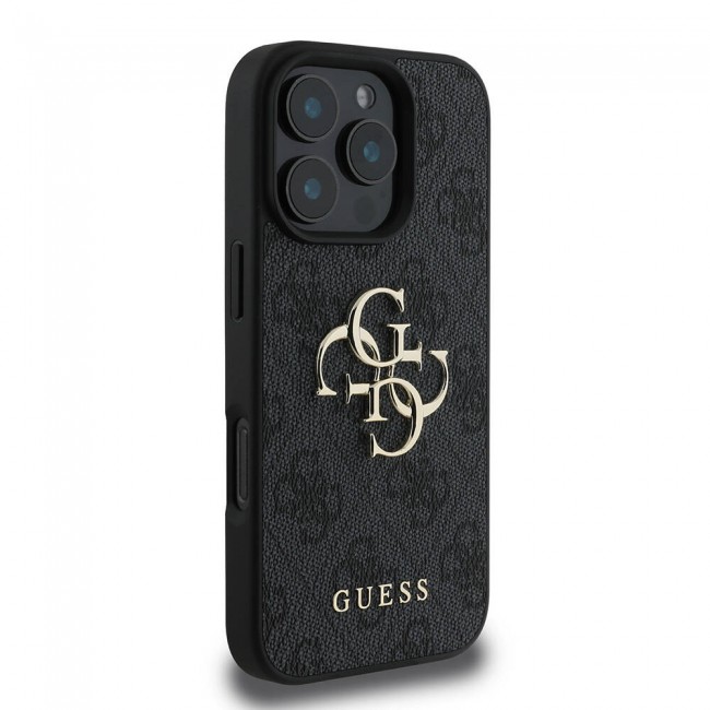 Apple iPhone 16 Pro Kılıf Guess Orjinal Lisanslı PU Deri 4G Desenli Metal Büyük 4G ve Yazı Logolu Kapak Apple iPhone 16 Pro Kılıf Guess Orjinal Lisanslı PU Deri 4G Desenli Metal Büyük 4G ve Yazı Logolu Kapak