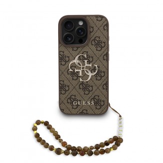 Apple iPhone 16 Pro Kılıf Guess Orjinal Lisanslı PU Deri Bilek Askı İpli Metal Büyük 4G ve Yazı Logolu Kapak Apple iPhone 16 Pro Kılıf Guess Orjinal Lisanslı PU Deri Bilek Askı İpli Metal Büyük 4G ve Yazı Logolu Kapak