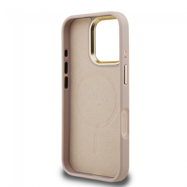 Apple iPhone 16 Pro Kılıf Guess Orjinal Lisanslı PU Deri Taşlı Üçgen Logo 4G Desenli Kamera Standlı Kapak Apple iPhone 16 Pro Kılıf Guess Orjinal Lisanslı PU Deri Taşlı Üçgen Logo 4G Desenli Kamera Standlı Kapak