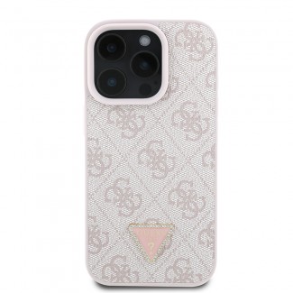 Apple iPhone 16 Pro Kılıf Guess Orjinal Lisanslı PU Deri Taşlı Üçgen Logo 4G Desenli Strass Kapak Apple iPhone 16 Pro Kılıf Guess Orjinal Lisanslı PU Deri Taşlı Üçgen Logo 4G Desenli Strass Kapak