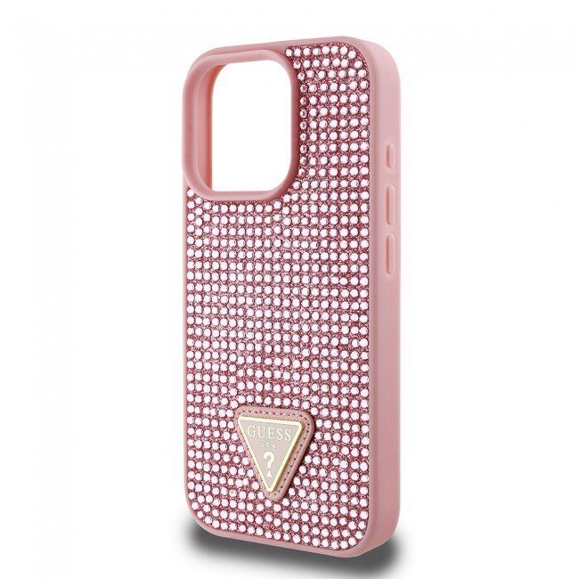 Apple iPhone 16 Pro Kılıf Guess Orjinal Lisanslı Taşlı Arka Yüzey Üçgen Logolu Kapak Apple iPhone 16 Pro Kılıf Guess Orjinal Lisanslı Taşlı Arka Yüzey Üçgen Logolu Kapak