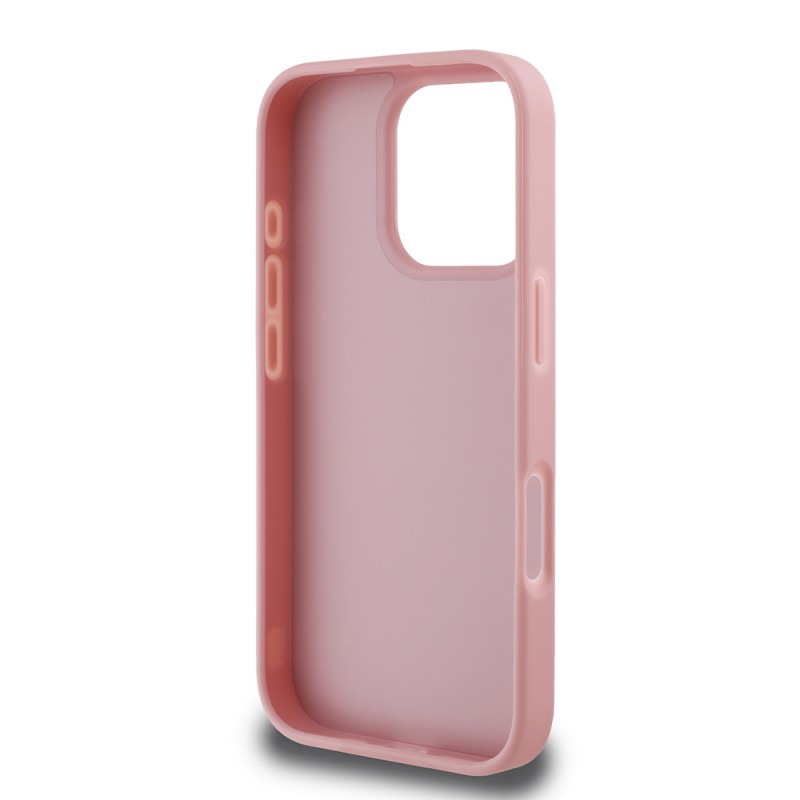 Bal-z Apple iPhone 16 Pro Kılıf Guess Orjinal Lisanslı Taşlı Arka Yüzey Üçgen Logolu Kapak