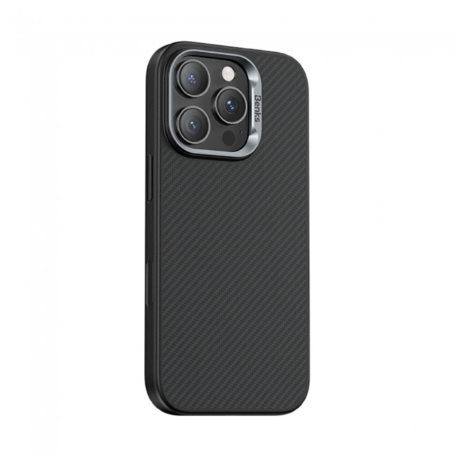 Apple iPhone 16 Pro Kılıf Karbon Fiber M-safe Şarj Özellikli Kamerra Kontrol Butonlu Benks Hybrid ArmorPro 600D Kevlar Kapak Apple iPhone 16 Pro Kılıf Karbon Fiber M-safe Şarj Özellikli Kamerra Kontrol Butonlu Benks Hybrid ArmorPro 600D Kevlar Kapak
