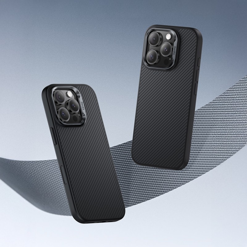 Bal-z Apple iPhone 16 Pro Kılıf Karbon Fiber M-safe Şarj Özellikli Kamerra Kontrol Butonlu Benks Hybrid ArmorPro 600D Kevlar Kapak