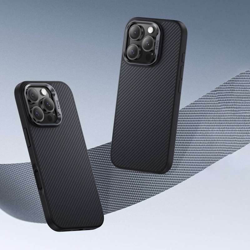 Bal-z Apple iPhone 16 Pro Kılıf Karbon Fiber M-safe Şarj Özellikli Benks Hybrid ArmorPro 600D Kevlar Kapak