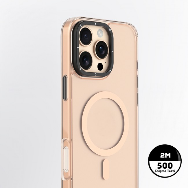 Apple iPhone 16 Pro Kılıf M-safe Şarj Özellikli Cam Arka Yüzey TPU Youngkit Gemstone Clear Serisi Kapak Apple iPhone 16 Pro Kılıf M-safe Şarj Özellikli Cam Arka Yüzey TPU Youngkit Gemstone Clear Serisi Kapak